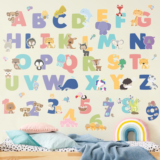 Wallstickers brev Animal alphabet set