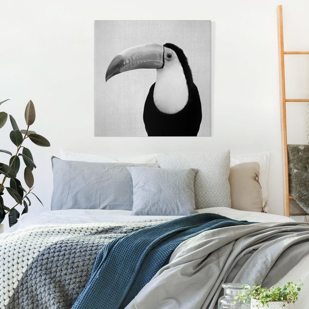 Canvastavlor fåglar Toucan Torben Black And White