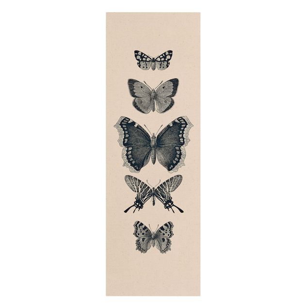 Tavlor modernt Ink Butterflies On Beige Backdrop