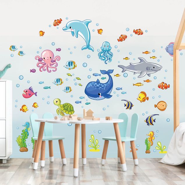 Autocolantes de parede animais Underwater world - fish set