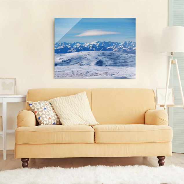 Glastavlor bergen Snowy Mountain Landscape