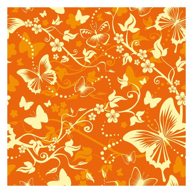 Fototapeter orange Enchanting Butterflies