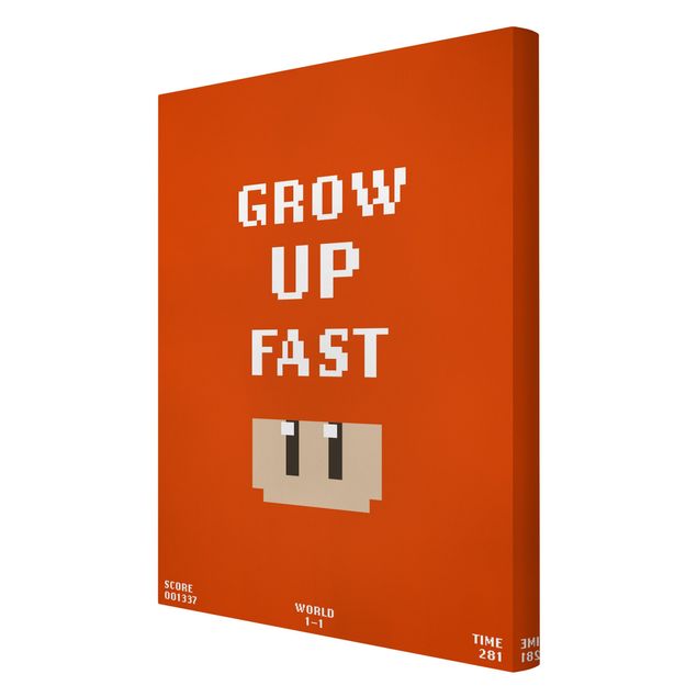Canvastavlor Video Game Grow Up Fast In Red