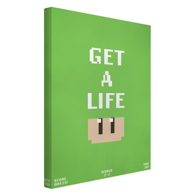 Tavlor grön Video Game Text Get A Life In Green