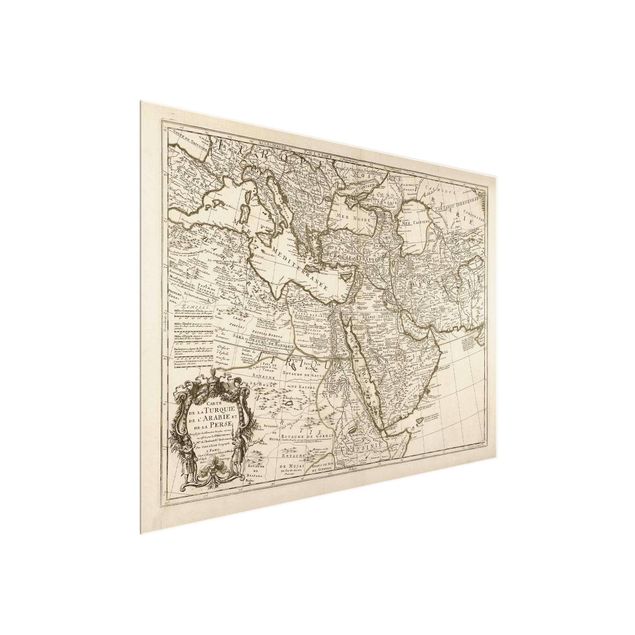 Tavlor världskartor Vintage Map The Middle East