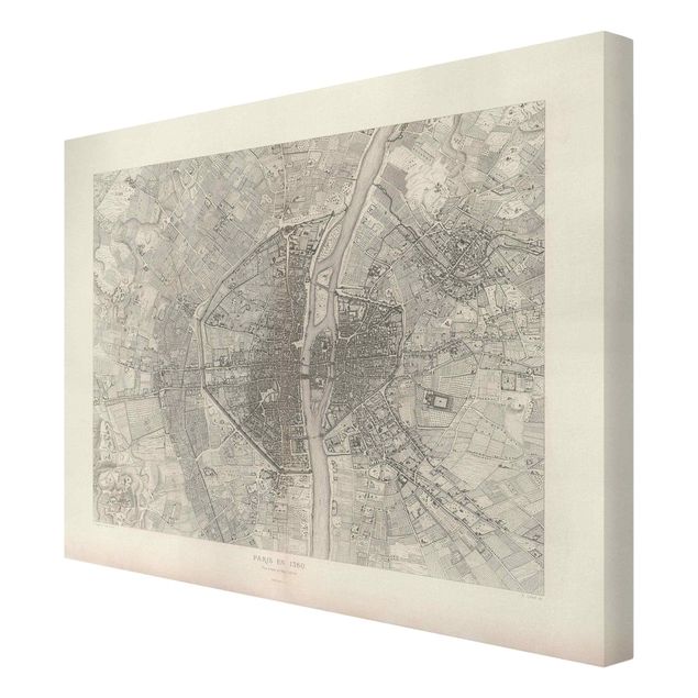 Tavlor världskartor Vintage Map Paris