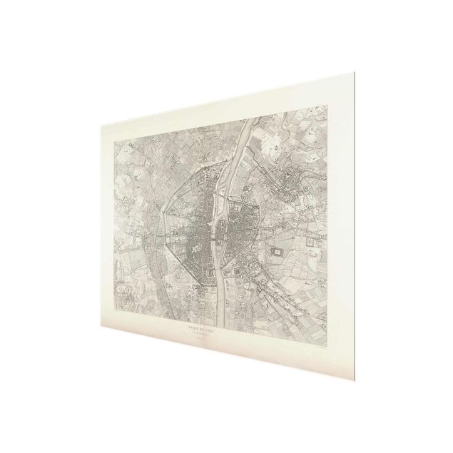 Tavlor konstutskrifter Vintage Map Paris