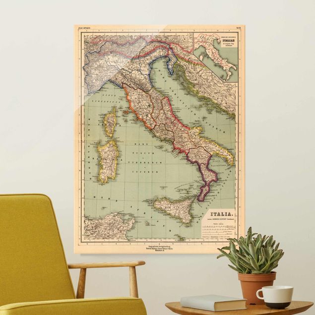 Kök dekoration Vintage Map Italy
