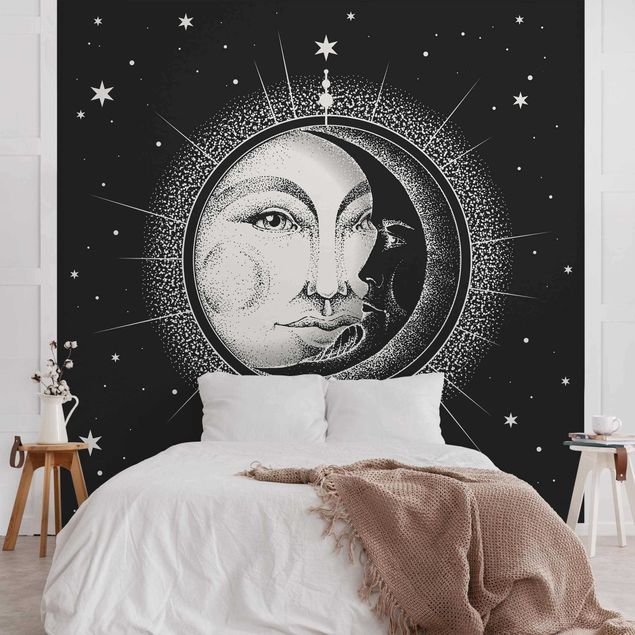 Kök dekoration Vintage Sun And Moon Illustration