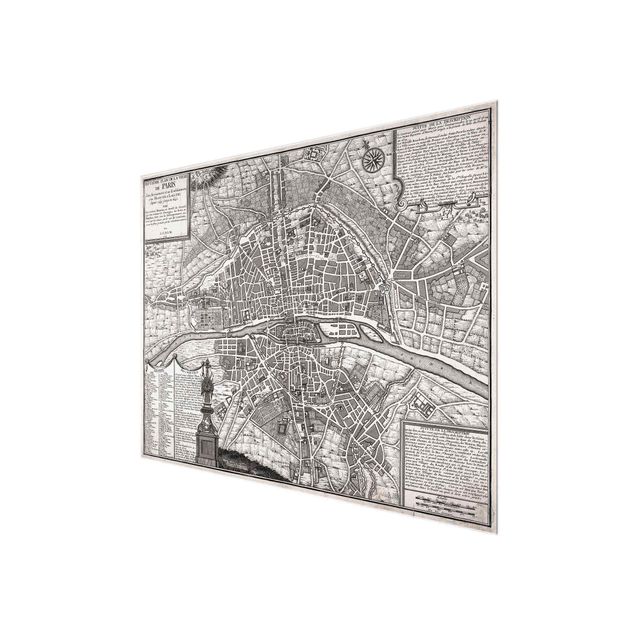 Tavlor konstutskrifter Vintage Map City Of Paris Around 1600