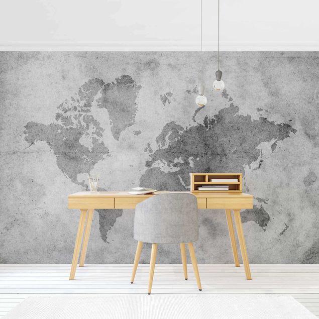 Tapeter industriell Vintage World Map II