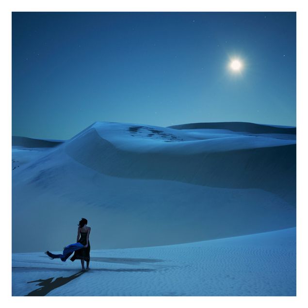 Fototapeter landskap Full Moon Over The Desert