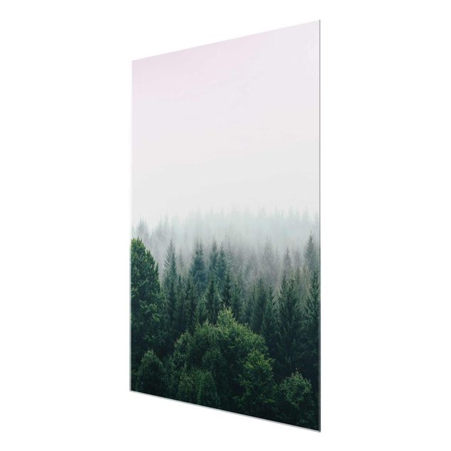 Tavlor modernt Foggy Forest Twilight