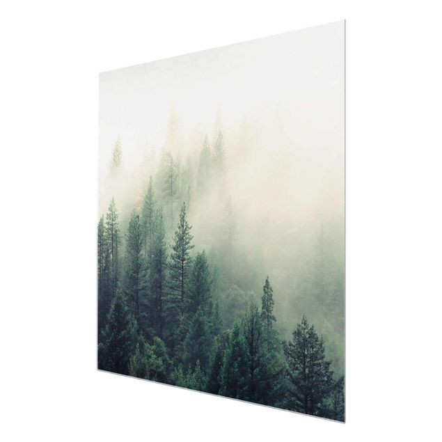 Tavlor modernt Foggy Forest Awakening