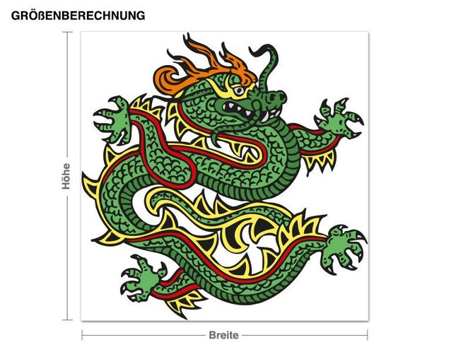 Wallstickers drakar Chinese Dragon