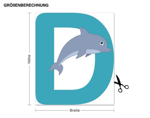 Autocolantes de parede letras Kid's ABC - Dolphin