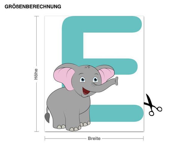 Wallstickers elefanter Kid's ABC - Elephant