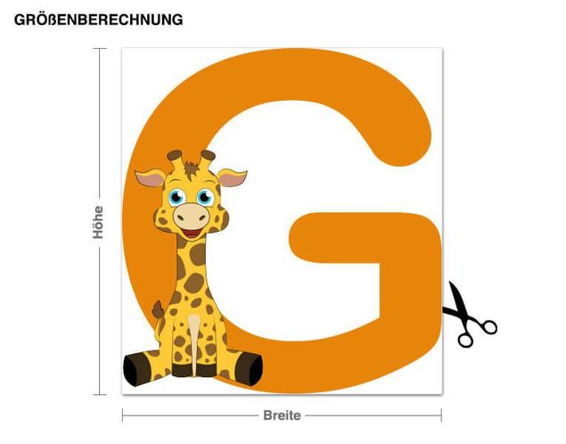 Autocolantes de parede letras Kid's ABC - Giraffe