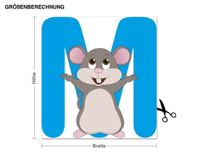 Wallstickers brev Kid's ABC - Mouse