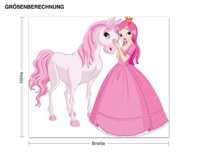 Wallstickers prinzessin Princess And Her Horse