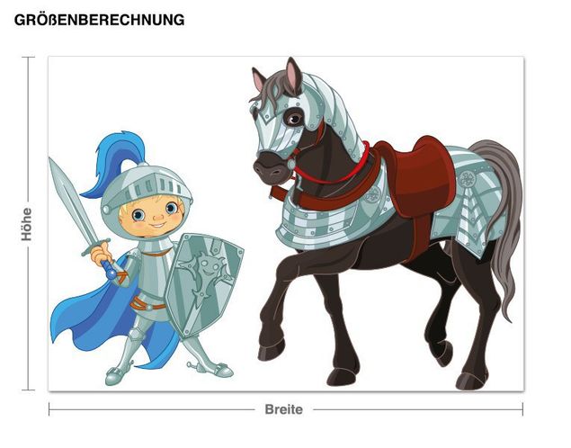 Wallstickers hästar Knight with his Horse
