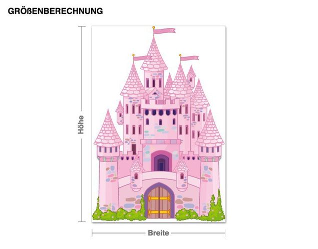 Autocolantes de parede princesa Pink Fairytale Castle