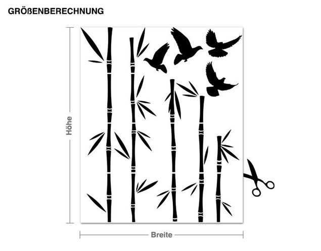 Wallstickers fåglar Tile Sticker Bamboo (20 Pieces)