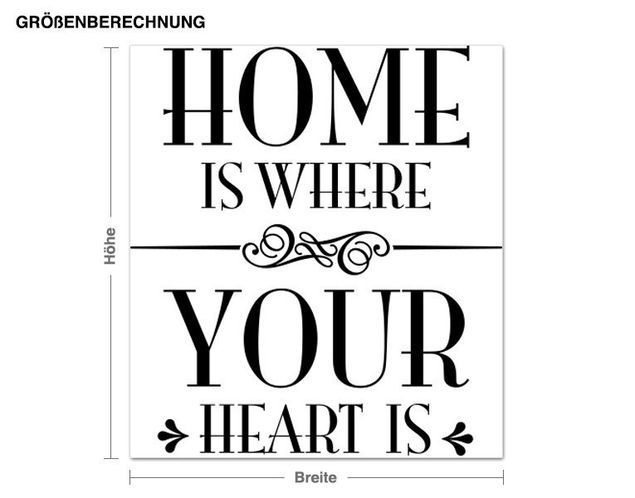 Autocolantes de parede frases Home is where your heart is