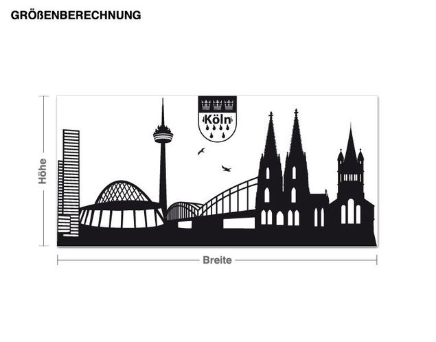 Autocolantes de parede Alemanha Cologne Skyline