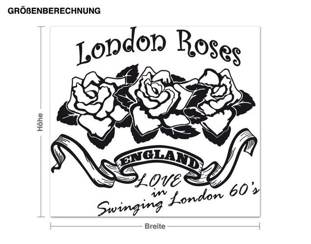 Autocolantes de parede Londres London Roses
