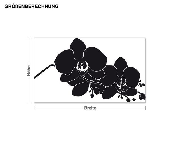 Wallstickers orkidéer Orchid twig Silhouette