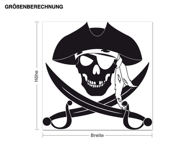 Wallstickers pirater Pirate Skull
