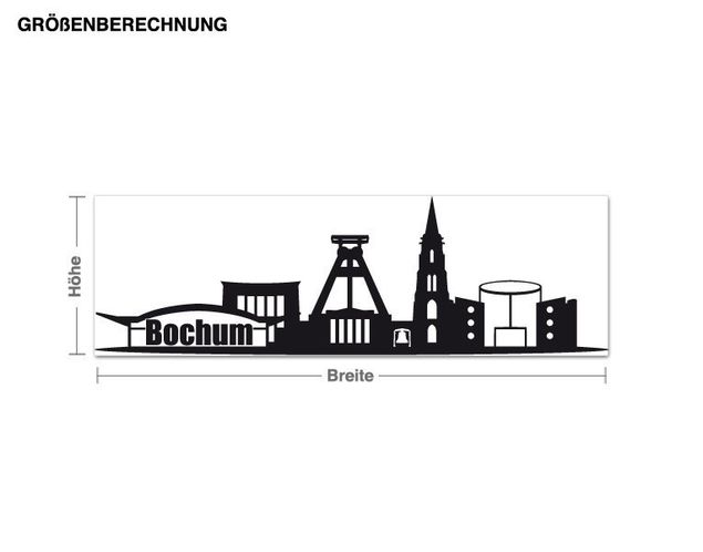 Wallstickers storstäder Skyline Bochum