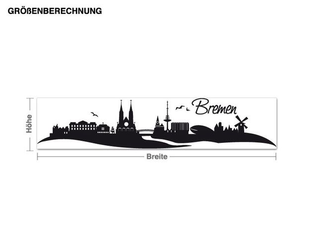 Wallstickers storstäder Bremen Skyline with Lettering