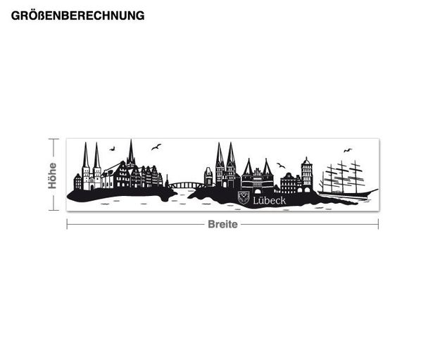 Wallstickers storstäder Skyline Lübeck
