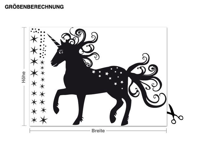 Inredning av barnrum Magical unicorn with stars