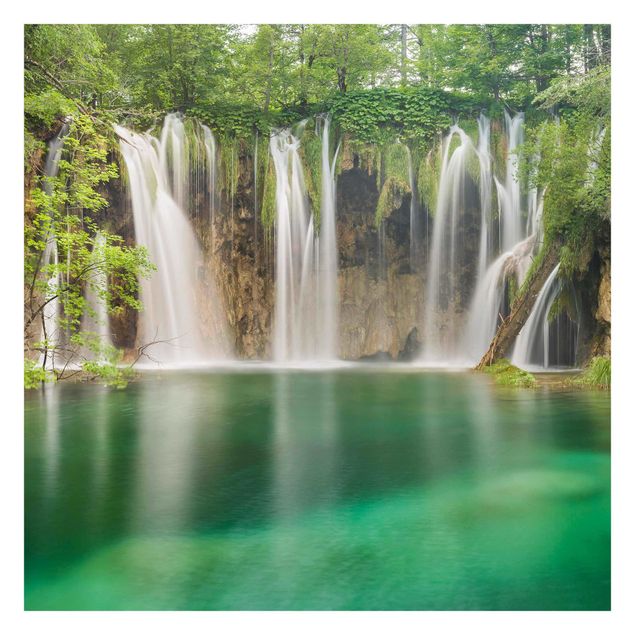 Fototapeter grön Waterfall Plitvice Lakes