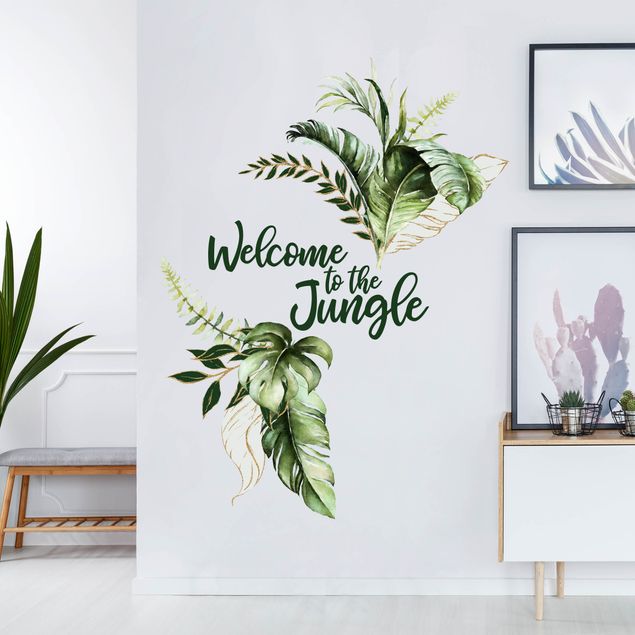 autocolantes decorativos parede Welcome to the Jungle - Leaves Watercolor
