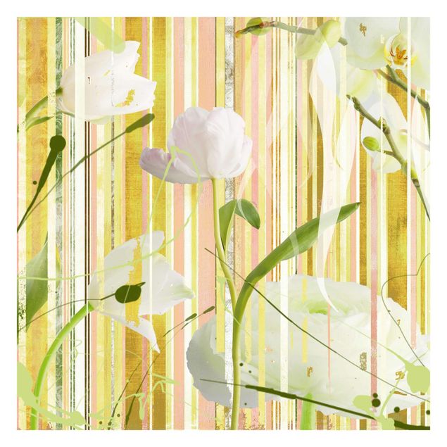 Fototapete - White Flowerprint