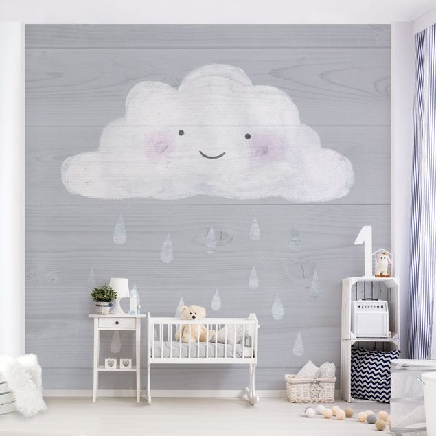 Inredning av barnrum Cloud With Silver Raindrops