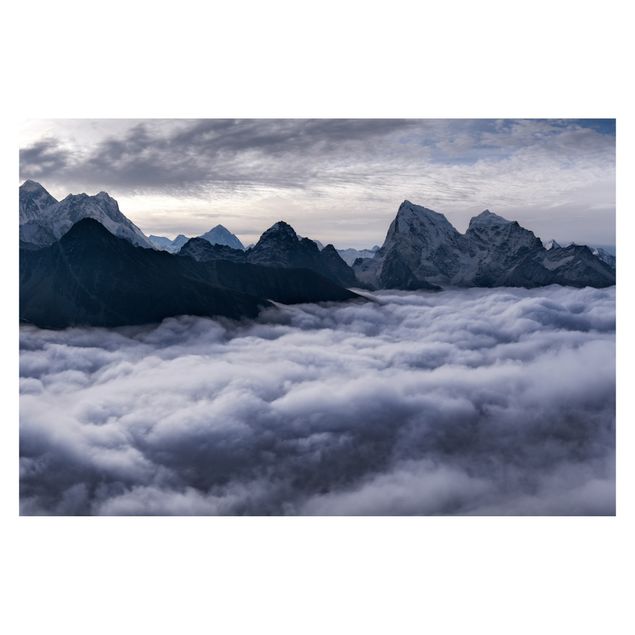 Fototapeter blå Sea Of ​​Clouds In The Himalayas