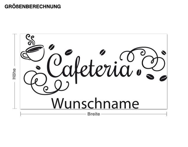 Autocolantes de parede café Customised name Cafeteria