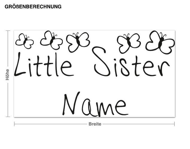 Inredning av barnrum Customised text Little Sister