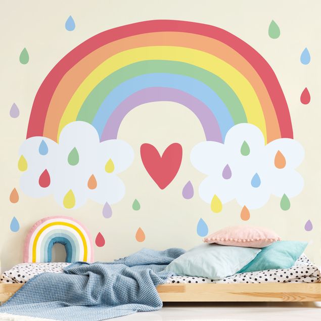 Inredning av barnrum XXL Rainbow Heart Colourful
