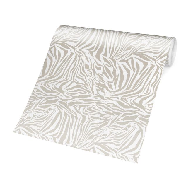 Tapeter modernt Zebra Design Light Grey Stripe Pattern