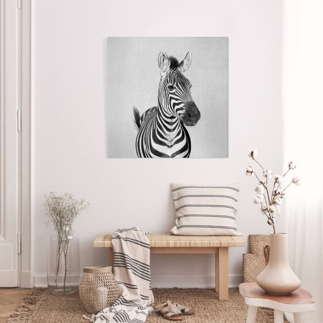 Canvastavlor zebror Zebra Zilla Black And White