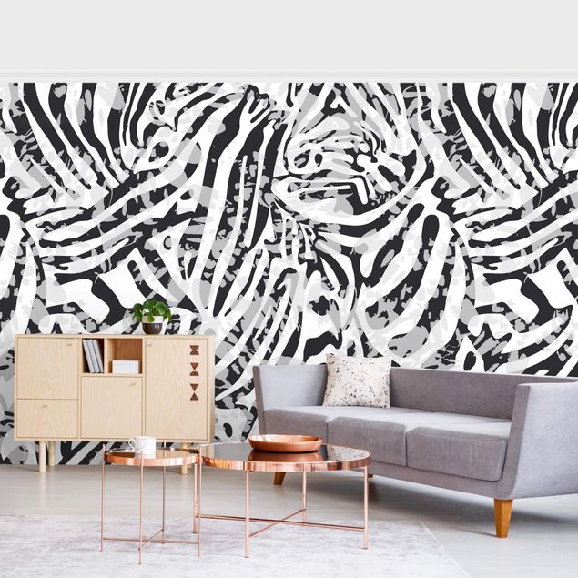 Fototapeter zebror Zebra Pattern In Shades Of Grey