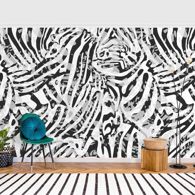 Tapeter modernt Zebra Pattern In Shades Of Grey