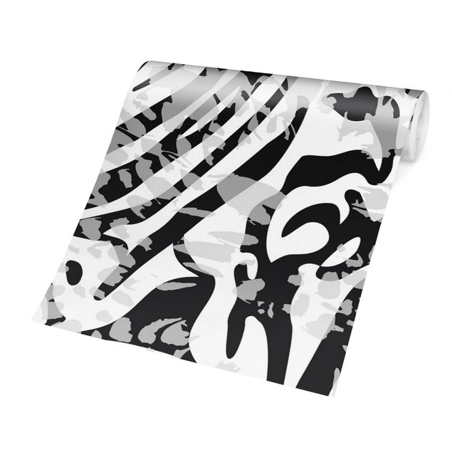 Fototapeter svart och vitt Zebra Pattern In Shades Of Grey