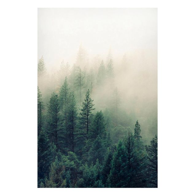 Tavlor träd Foggy Forest Awakening